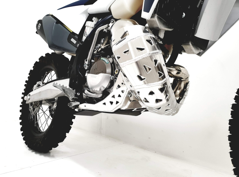 Skid plate with exhaust guard and plastic bottom for KTM EXC 150 and Husqvarna TE 150 2020-2023