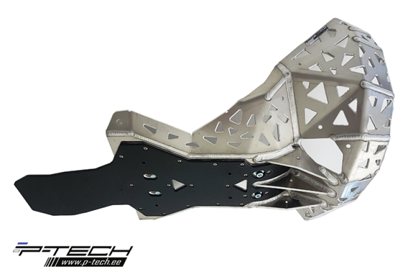 Skid plate with exhaust pipe guard and plastic bottom for Rieju 250, 300