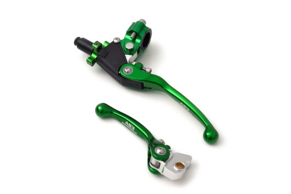 KAWASAKI KX 65 85 100 112 125 250 2000-2022 KX 250 F KX 450 F 2004-2012 AS3 FACTORY SERIES BRAKE CLUTCH FLEXI LEVERS GREEN