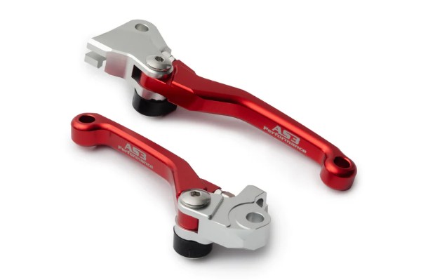 FANTIC XX 125 XE 125 2021 AS3 FRONT BRAKE & CLUTCH FLEXI PIVOT LEVERS RED