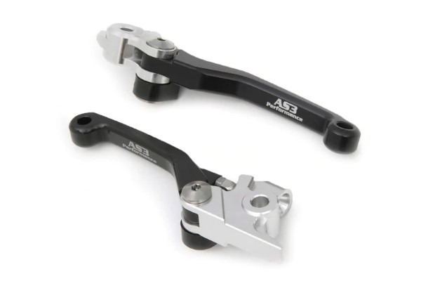 HUSABERG TE 125 2014 AS3 FRONT BRAKE & CLUTCH FLEXI PIVOT LEVERS BLACK