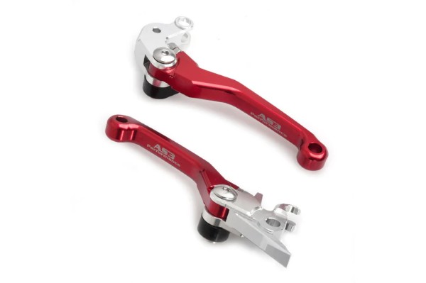 HUSQVARNA TC TE TXC 250 310 400 450 510 AS3 FRONT BRAKE & CLUTCH FLEXI LEVERS RED