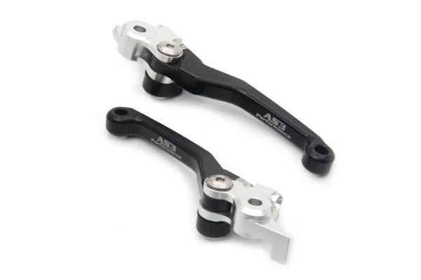 HUSQVARNA TE TX FE FX 125 150 250 300 350 450 501 2018-2021 AS3 FRONT BRAKE & CLUTCH FLEXI LEVERS BLACK