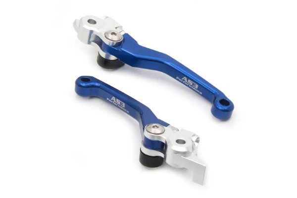 HUSQVARNA TE TX FE FX 125 150 250 300 350 450 501 2018-2021 AS3 FRONT BRAKE & CLUTCH FLEXI LEVERS BLUE