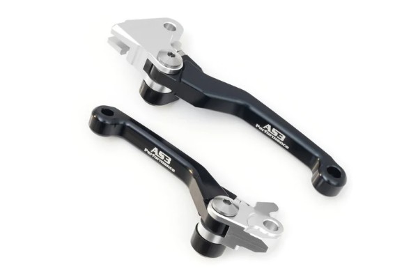 KAWASAKI KX 125 250 2006-2008 KX 250 450 F 2005-2012 AS3 FRONT BRAKE & CLUTCH FLEXI PIVOT LEVERS BLACK