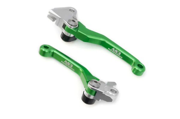 KAWASAKI KX 125 250 2006-2008 KX 250 450 F 2005-2012 AS3 FRONT BRAKE & CLUTCH FLEXI PIVOT LEVERS GREEN