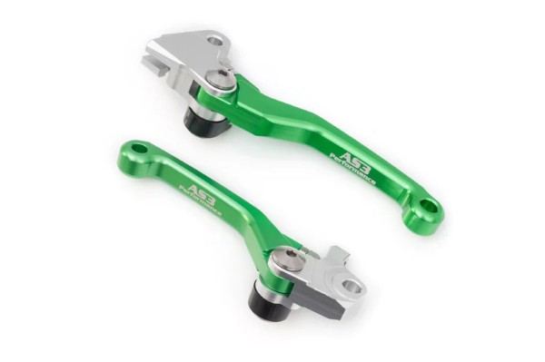 KAWASAKI KX 250 F 2013-2020 KX 450 F 2013-2018 AS3 FRONT BRAKE & CLUTCH FLEXI PIVOT LEVERS GREEN