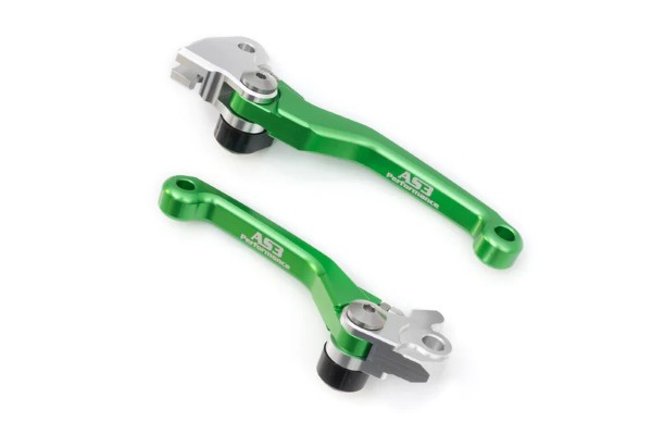 KAWASAKI KX 65 2000-2022 KX 85 100 2001-2022 KX 112 2022 AS3 FRONT BRAKE & CLUTCH FLEXI PIVOT LEVERS GREEN