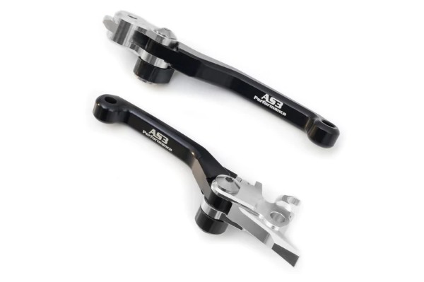 KTM 125 150 200 450 SX F EXC XCW 2009-2013 AS3 FRONT BRAKE & CLUTCH FLEXI PIVOT LEVERS BLACK