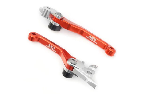 KTM 125 150 200 450 SX SXF EXC 2009-2013 AS3 FRONT BRAKE & CLUTCH FLEXI PIVOT LEVERS ORANGE