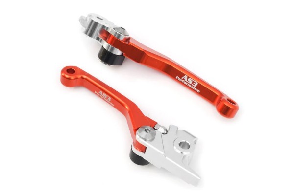 KTM 125 150 SX 2014-2015 125 200 EXC 2014-2016 AS3 FRONT BRAKE & CLUTCH FLEXI PIVOT LEVERS ORANGE