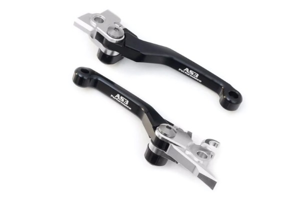 KTM 250 350 450 SX SXF XC EXC F 2006-2013 AS3 FRONT BRAKE & CLUTCH FLEXI PIVOT LEVERS BLACK