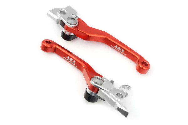 KTM 250 350 450 SX SXF XC EXC F 2006-2013 AS3 FRONT BRAKE & CLUTCH FLEXI PIVOT LEVERS ORANGE