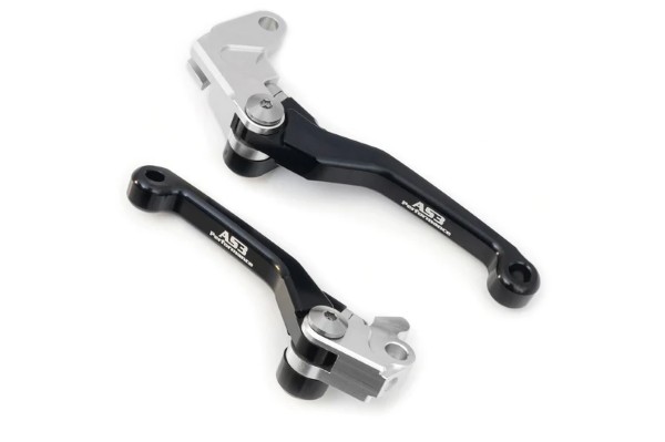 SUZUKI RM 125 250 1996-2003 AS3 FRONT BRAKE & CLUTCH FLEXI PIVOT LEVERS BLACK