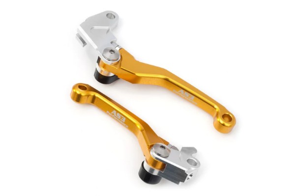 SUZUKI RM 125 250 1996-2003 AS3 FRONT BRAKE & CLUTCH FLEXI PIVOT LEVERS YELLOW