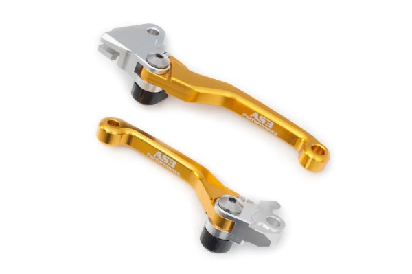 SUZUKI RMZ 250 2005-2006 AS3 FRONT BRAKE & CLUTCH FLEXI PIVOT LEVERS YELLOW