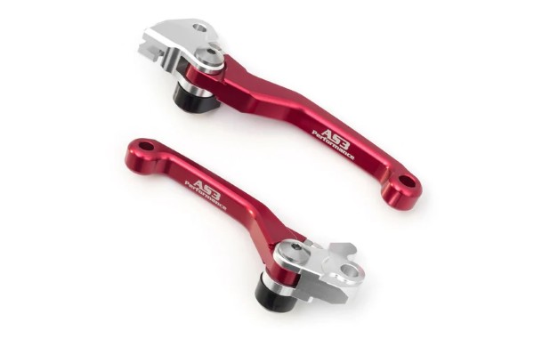 SUZUKI RMZ 250 2007-2022 RMZ 450 2005-2021 AS3 FRONT BRAKE & CLUTCH FLEXI PIVOT LEVERS RED