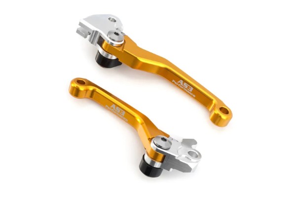 SUZUKI RMZ 250 2007-2022 RMZ 450 2005-2021 AS3 FRONT BRAKE & CLUTCH FLEXI PIVOT LEVERS YELLOW