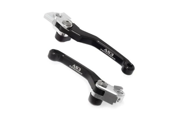 TM MX EN 125 144 250 300 450 530 2010-2018 AS3 FRONT BRAKE & CLUTCH FLEXI LEVERS BLACK