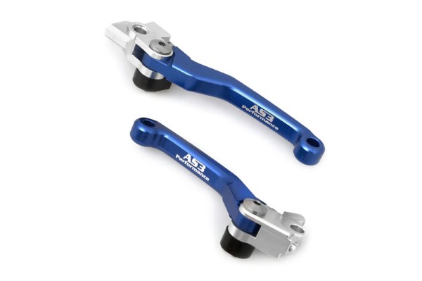 TM MX EN 125 144 250 300 450 530 2010-2018 AS3 FRONT BRAKE & CLUTCH FLEXI LEVERS BLUE