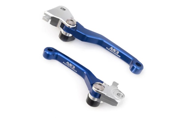 YAMAHA YZ 125 250 2015-2022 YZ 250 450 F 2009-2022 AS3 FRONT BRAKE & CLUTCH FLEXI PIVOT LEVERS BLUE