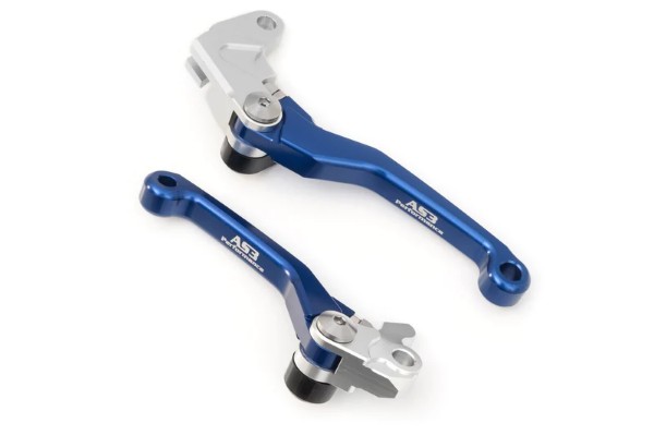 YAMAHA YZ 85 2001-2014 AS3 FRONT BRAKE & CLUTCH FLEXI PIVOT LEVERS BLUE