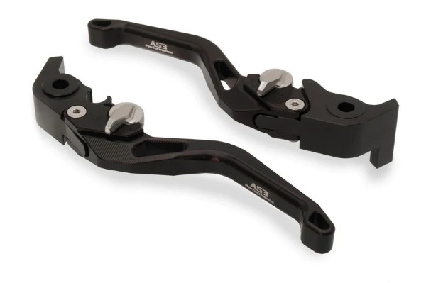 DUCATI 1100 HYPERMOTARD 2007-2012 AS3 ADJUSTABLE FRONT BRAKE CLUTCH LEVERS SHORT BLACK